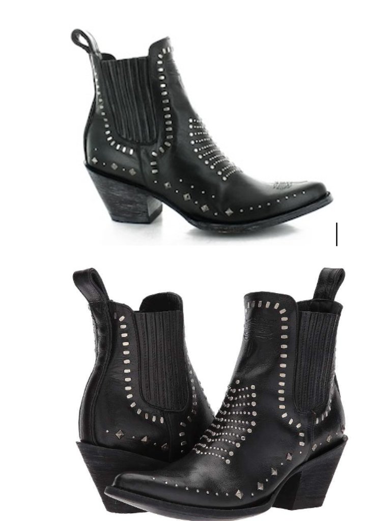 Old Gringo Rainha Vesuvio Black Riveted Ankle Boots 7